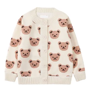 Children's Little Bear Sweater Autumn Boys'And Girls Knitted Cardigan Sweater For Autumn Winter