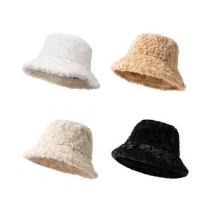 Women's Winter <b>Warm</b> Plush Basin <b>Hat</b> New Korean Version with Face Display Casual Outdoor Travel Argyle & Bows Pattern - Product Image 1