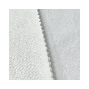 330gsm TC Polar Fleece Fabric 65% Polyester 35% Cotton White French Terry Fleece Brushed Hoodie Fabric