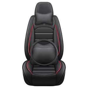 EKR Universal Deluxe <strong>Leather</strong> Luxury Car Seat Covers Full Set Airbag Compatible Breathable All-Season Fit Cars Trucks SUV 2-Year - Product Image 1