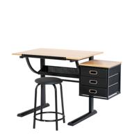 Bureau d'étude multifonctionnel pour l'artisanat d'art Table à dessin avec tabouret