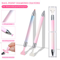 Stylo rotatif pour strass, adhésif, manche en plastique, dégradé, support de stylo, outil pour ramasser les strass, outil pour coller les strass