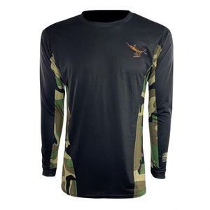 เสื้อตกปลาผ้าโพลีเอสเตอร์แบบซับเหงื่อสำหรับผู้ชายเสื้อตกปลาแห้งเร็วแบบตาข่ายระบายอากาศ50 + ป้องกันแสงแดด - Product Image 1