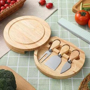 ชุดมีดชีส ด้ามไม้ยางพารา สแตนเลส ชุดมีดพกพาสำหรับใช้ในบ้าน ทนทาน - Product Image 3