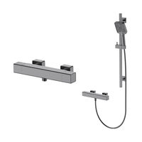 SANIPRO gros montage mural pistolet gris 4 fonctions carré robinet de douche salle de bain thermostatique douche mitigeur