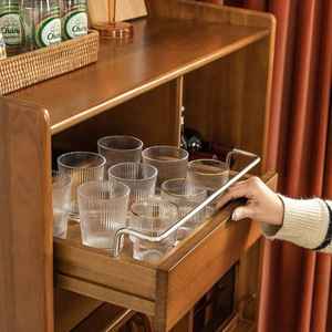 Vintage Style <b>Sideboard</b> Solid Wood Glass Door <b>Storage</b> Cabinet Multifunction Living Room Dining Room Cabinet - Product Image 3