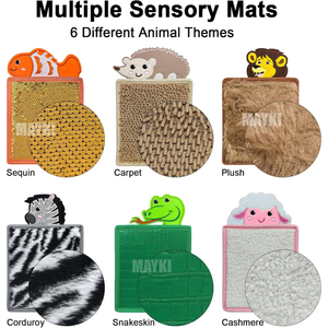 Juguetes Educativos Preescolares, Baldosas de Reconocimiento de Animales, Equipo de Juego Táctil, Almohadillas Texturizadas, Tapetes Sensoriales de Fieltro para Niños Autistas - Product Image 1