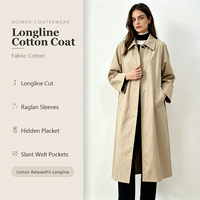 Manteau trench-coat en coton pour femme, coupe oversize, à manches longues, avec détails effet pierre, style professionnel pour réunions, fabrication OEM