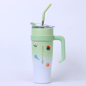 Gourde isotherme en acier inoxydable de 40 oz avec paille, bouteille d'eau portable, tasse de voyage isolée avec poignée pour voiture, flasque sous vide - Product Image 6