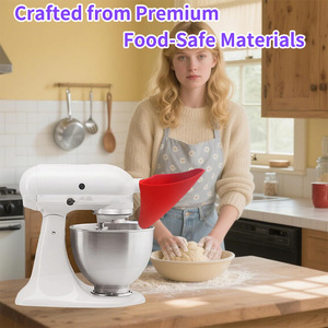 Silicone Flour Funnel Wide Mouth <b>Baking</b> <b>Accessory</b> For Kitchen Aid Mixer Red Black White - Product Image 2