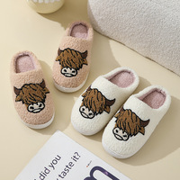 Pantoufles en peluche douces et chaudes pour l'hiver, motif animaux (chiens, chats, teckels) pour femmes, vente en gros