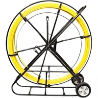 Nouveau Tire-Câble à Roues en Fibre de Verre Flexible 8-16mm 30-400m, Tige de Poussée de Conduit Portable en PRV pour Câbles