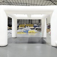 Carpa Circular Inflable para Exteriores de 6-8 pies x 10-12 pies, Impermeable, de Fácil Montaje, para Publicidad, Campamento, Exposiciones, de PVC, Móvil