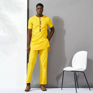 Décontracté Usure Africaine Pinte Homme Deux Pièces Ensemble D'été Douche Manches Port Quotidien En Gros Personnaliser - Product Image 4