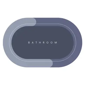 Banyo küveti duş ve lavabo için moda yıkanabilir Oval banyo zemin kilim