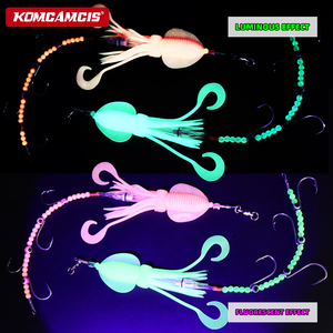 Equipo <span class=keywords><strong>de</strong></span> Pesca Luminoso OEM S-027B con Señuelos <span class=keywords><strong>de</strong></span> Calamar que Brillan en la Oscuridad, Cuentas Luminosas e Iluminación LED Integrada - Product Image 6