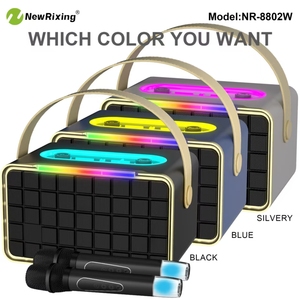2 माइक nr8802w rgb Bt स्पीकर 40w 4000mah पोर्टेबल बेल्ट स्पीकर वायरलेस माइक्रोफोन Dausling प्रकाश fm रेडियो यांत्रिक बटन - Product Image 4