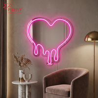 Enseigne lumineuse LED néon personnalisée en PVC en forme de cœur pour décoration murale de chambre, salle de beauté, salon, décoration intérieure