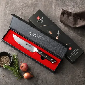 XINZUO New Arrivals Full Tang German 1.4116 Stainless Steel Nature Ebony Wood Handle Kitchen Steak Knife