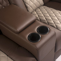 Fauteuil inclinable de cinéma maison de style européen moderne, canapé double VIP avec cuir synthétique, fauteuil de style cinéma réglable
