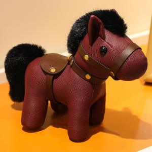 2026 Paardenjaar voor knuffelpop met PP-katoenvulling Lederen paard pluche speelgoed 13 cm formaat Nieuwjaarscadeau - Product Image 6