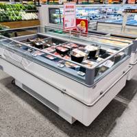 Congélateur îlot profond écologique R290, réfrigérateur commercial professionnel à refroidissement par air pour crème glacée
