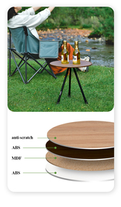 HISPEED 2023 Portable Outdoor <strong>Table</strong> <strong>Small</strong> and Round for Picnics and <strong>Camping</strong> - Product Image 4