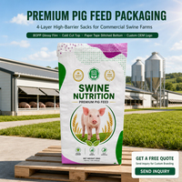Sac d'emballage pour aliments pour animaux (porcs) en PP tissé non-tissé laminé BOPP, personnalisé, avec doublure PE, vente en gros usine