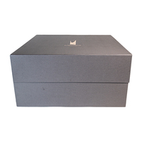 Boîte cadeau magnétique pliable en carton rigide de luxe biodégradable OEM, texture papier gris, pour l'emballage de vêtements et de costumes, avec logo personnalisé