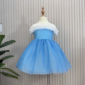 Personnalisable Filles Paillettes Princesse Robe Courte Plissée Poitrine Fantaisie Anniversaire Tenue ODM Fourniture pour Enfants - Product Image 4