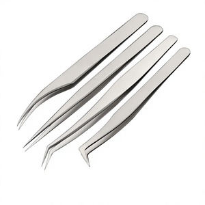 5 Pinzas de Acero Inoxidable Rosadas para Extensiones de Pestañas, Alta Precisión, Antiestáticas, 10 mm, Empaque Personalizado, Estilo Navideño - Product Image 2