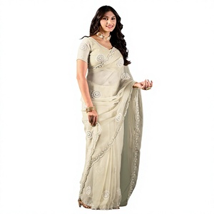 Vexotrend Indian Designer Women's <b>Satin</b> Chiffon <b>Saree</b> Beautiful Patola Design Traditional Style Wedding Diwali Party Wear - Product Image 1