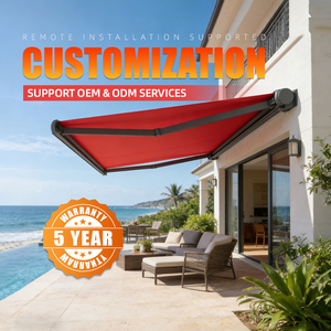 Pérgola <span class=keywords><strong>de</strong></span> Aluminio para Exteriores, <span class=keywords><strong>Toldo</strong></span> Retráctil Motorizado con Control Remoto para Balcón y Cubierta contra Lluvia, Certificación CE OEKO TEX 100 - Product Image 2