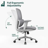 Chaise de bureau ergonomique moderne en maille de qualité commerciale JQYX avec support lombaire réglable pour usage domestique et professionnel, commandes en gros
