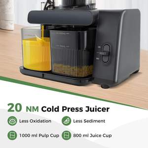 Extracteur de jus à froid, rendement de 99 %, <span class=keywords><strong>goulotte</strong></span> d'alimentation large de 5,4 pouces, moteur silencieux de 200 W, sans BPA, séparation automatique de la pulpe - Product Image 5
