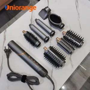 Sikat pengering rambut set & 8 in 1, set sisir pengering rambut kecepatan tinggi, sikat udara panas ionik negatif, set Multi Styler untuk salon