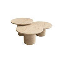 Ensemble de table basse moderne en travertin beige pour la décoration de la maison, différentes couleurs au choix