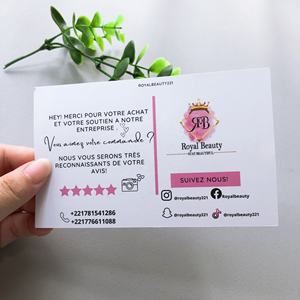 Luxus personal isierte Förderung danke Geschenk karte individuell gedruckt in 300g/m² Karton Kraft papier beschichtetes Papier für Unternehmen - Product Image 4