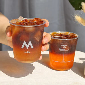 Buzlu kahve soğuk içecekler için 12oz 16oz 24oz özel Logo plastik bardak suyu yüzlü tek kullanımlık PET plastik bardaklar kapaklı - Product Image 1