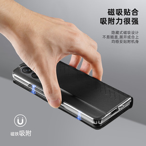 สำหรับ Samsung <span class=keywords><strong>Z</strong></span> Fold 6 5 <span class=keywords><strong>4</strong></span><span class=keywords><strong>พับ</strong></span><span class=keywords><strong>ได้</strong></span>ใส่การ์ดแบบ<span class=keywords><strong>พับ</strong></span><span class=keywords><strong>ได้</strong></span>พร้อมช่องใส่ปากกาเคสโทรศัพท์หนังอุปกรณ์เสริมโทรศัพท์มือถือ - Product Image 4