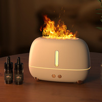 Nouvelle usine Simulation 3D Flamme Aroma Diffuseur 5V USB Ultrasonic Fire humidificateur d'air avec veilleuse pour table de bureau à domicile