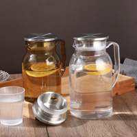 Carafe à thé, jus, café, eau en plastique PC incassable de grande capacité avec couvercle, logo personnalisé