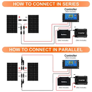 <span class=keywords><strong>DOKIO</strong></span> 18V 100W Système de Panneau Solaire Rigide 18V Mono Silicium Étanche Kit de Panneau Solaire Charge 12V DSP-100M Camping/Maison/RV - Product Image 3