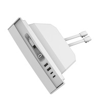 Station d'accueil USB multifonction CE Rohs PD 27W à charge rapide avec port Type-C et câble rétractable pour Tesla Model 3/Y