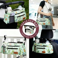 Organisateur de poussette pour bébé avec 2 porte-gobelets isothermes et imperméables et poche zippée amovible, grande capacité