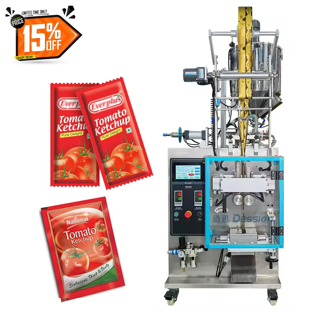 10% Discount Automatic Small Sauce Sachet Packaging Machine Chili Paste Soy Sauce Tomato Sauce Ketchup Sachet Packing Machine