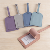Étiquettes à bagages personnalisées avec logo, porte-passeport en cuir PU et ensemble d'étiquettes à bagages en cuir personnalisé pour cadeau de voyage