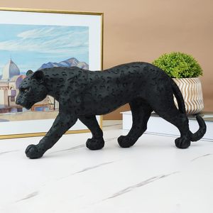 Nuove idee di prodotto 2022 tendenze nero <span class=keywords><strong>pantera</strong></span> scultura statua per la vendita giocattolo animale figurine in resina fai <span class=keywords><strong>da</strong></span> te animale - Product Image 1