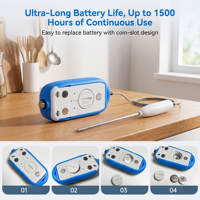 Thermomètre numérique industriel Lonnmeter avec écran LED, sonde étanche IP68, acier inoxydable de qualité alimentaire
