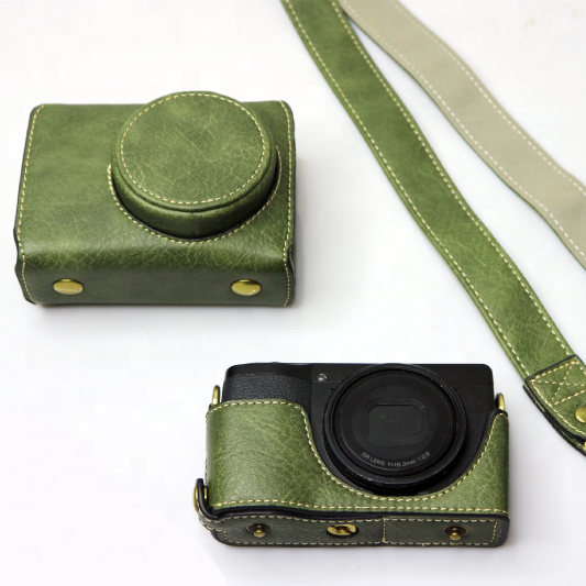 High Quality PU Leather Camera Protect Case for Ricoh GR III GR3 GR3X Portable DSLR Camera Bag with Strap